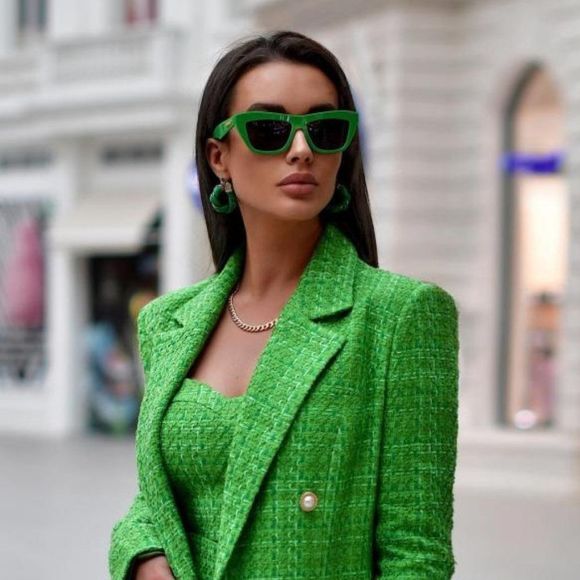 Bottega Veneta BV1121S 005 Sunglasses Green Cat Eye Unisex - Picture 6 of 11